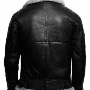 Men B3 Bomber Flying RAF Aviator Real Fur Collar Leather Jacket